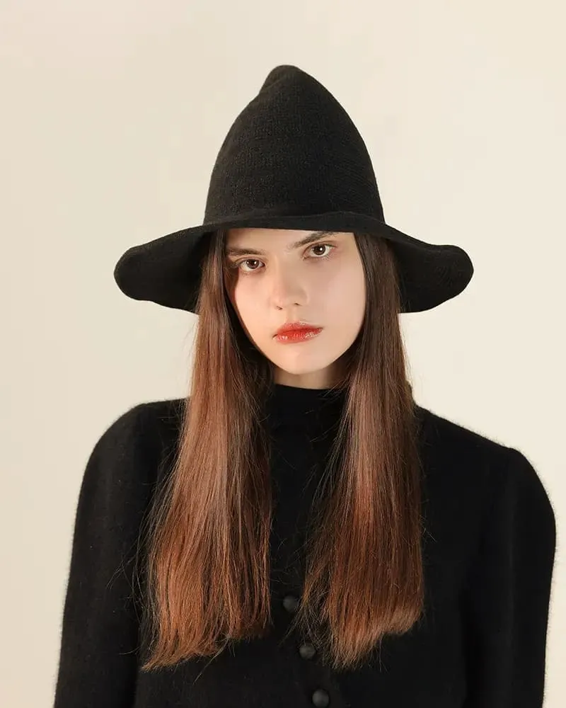 Women's Comfortable Knit Pointed Hat - Large Brim Halloween Party Props(22.04