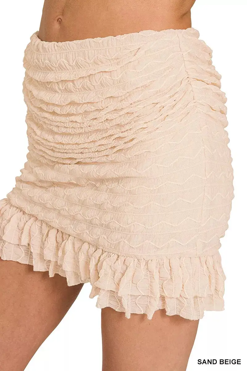 Easygoing Ruched Built Mini Skirt