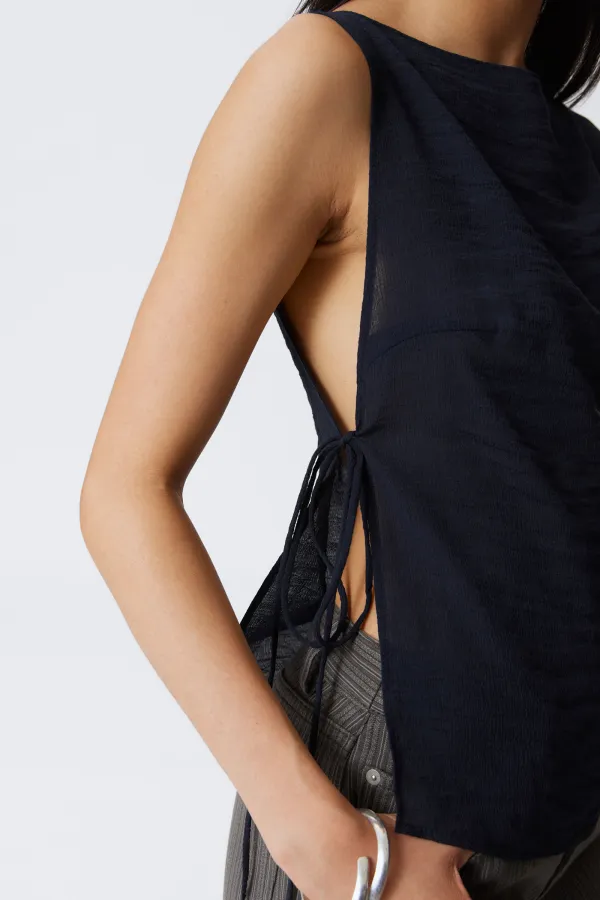 Side Tied Boat Neck Tank