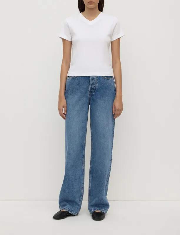Classic Blue High-Rise Straight-Leg Jeans