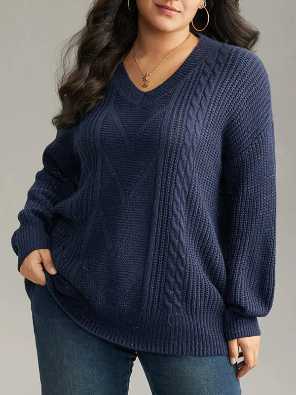 Plus size V-neck sweater