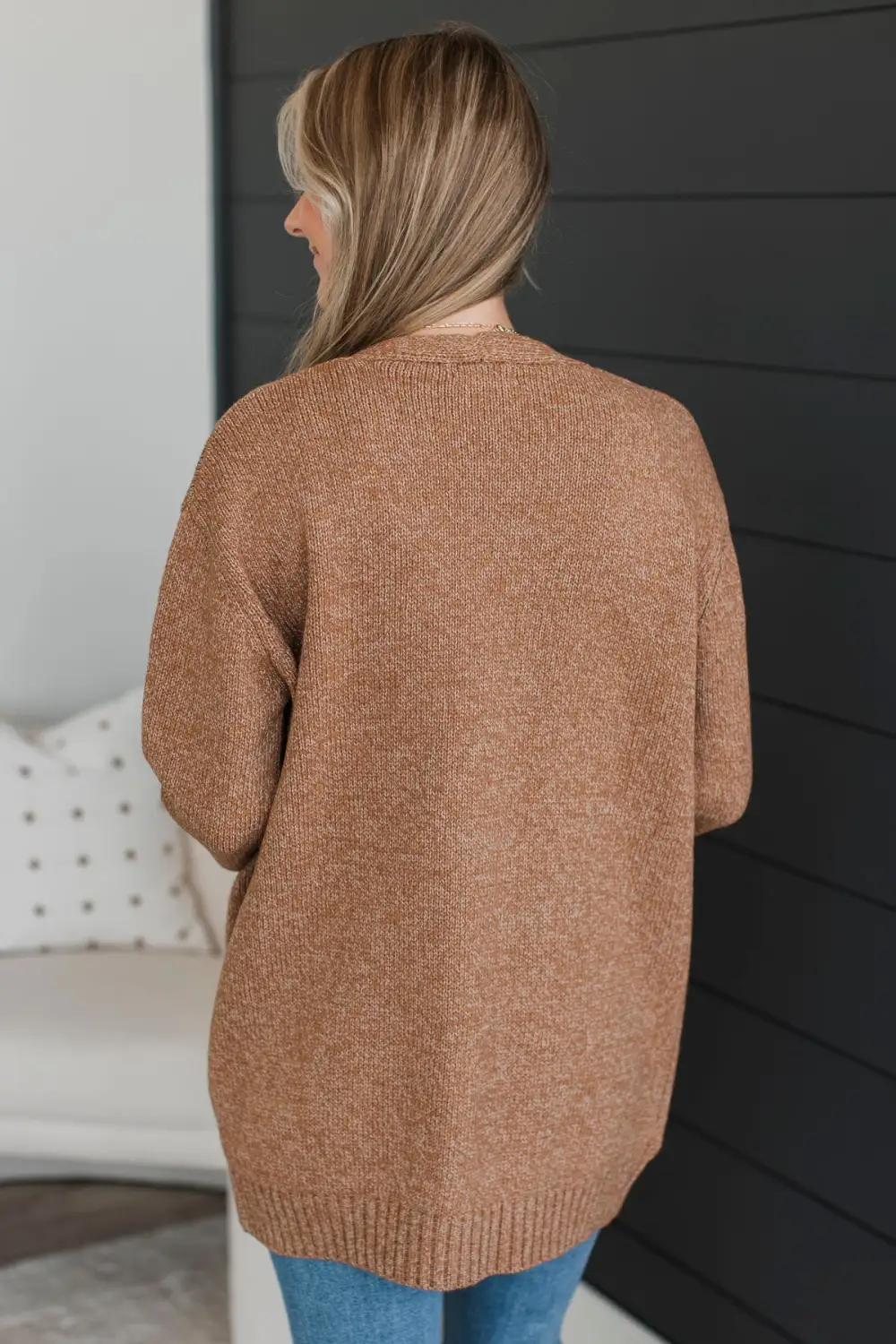 Trust In You Knit Cardigan- Deep Camel