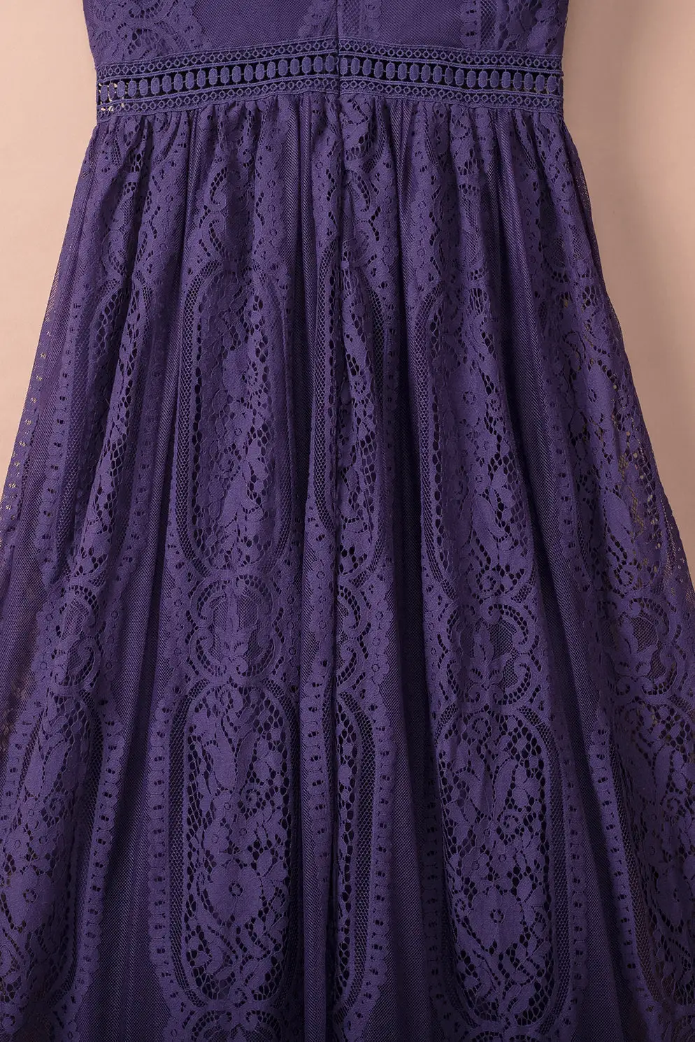 V-Neck Lace Maxi Dress