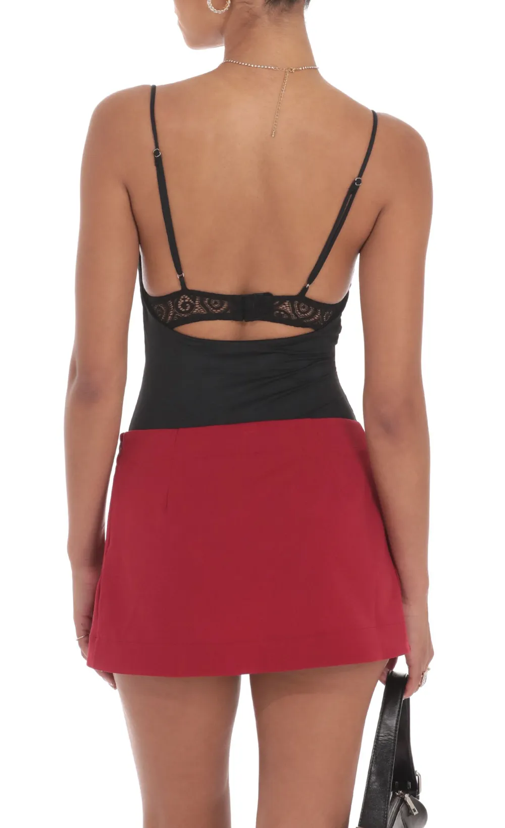 Lace Bust Bodysuit in Black