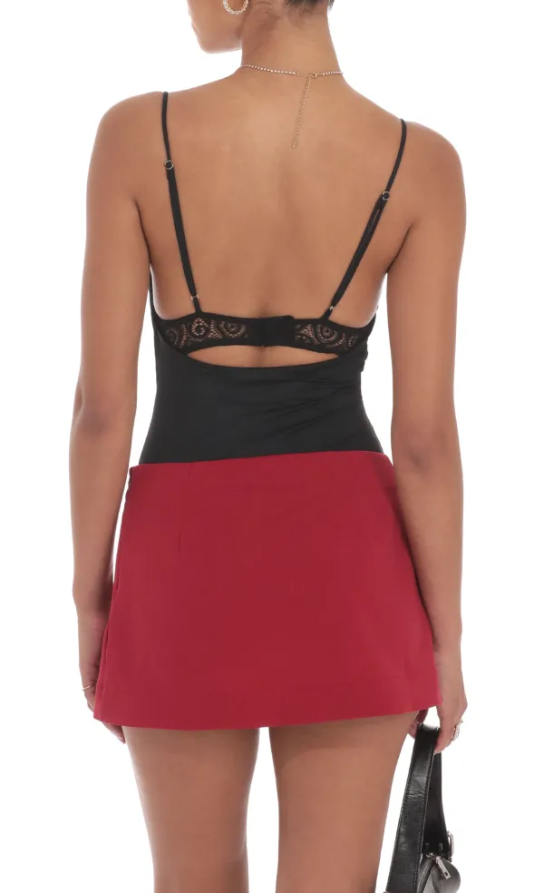 Lace Bust Bodysuit in Black