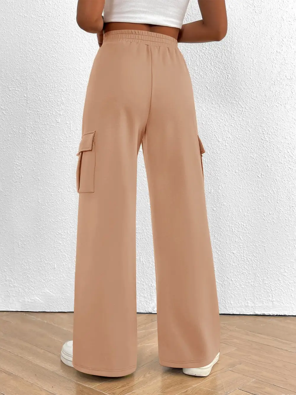 High Waist Cargo Pants With Drawstring