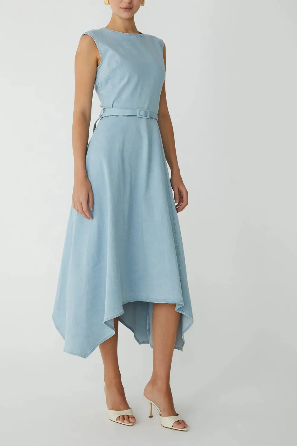 Asymmetric Hem Midi Dress