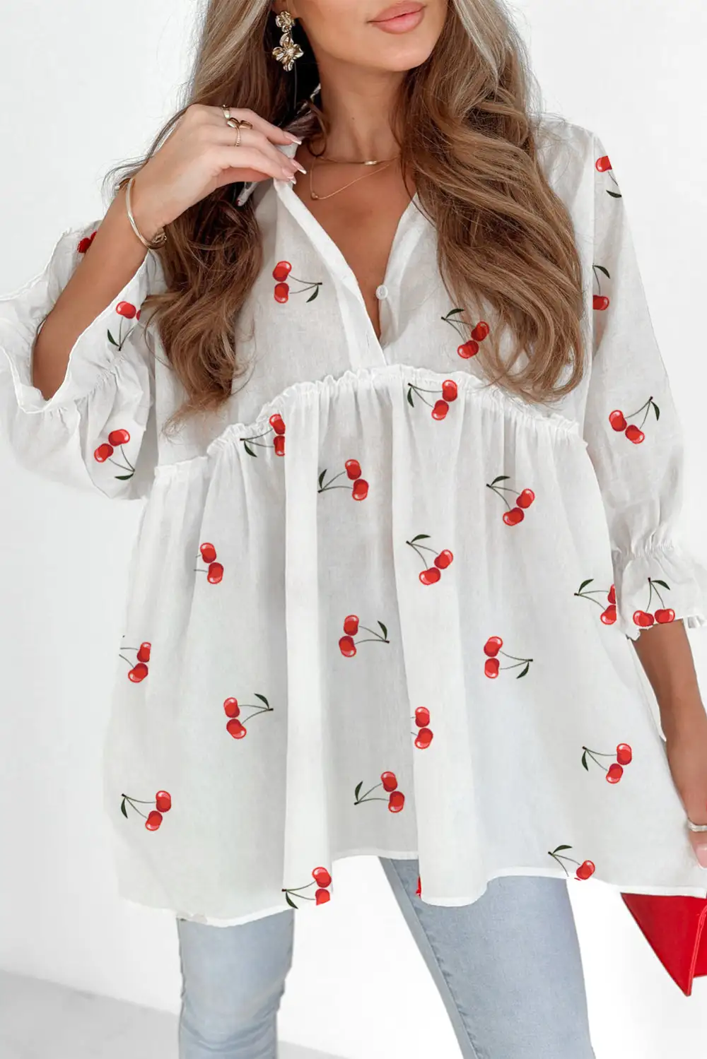 Frill Detail Collared Blouse