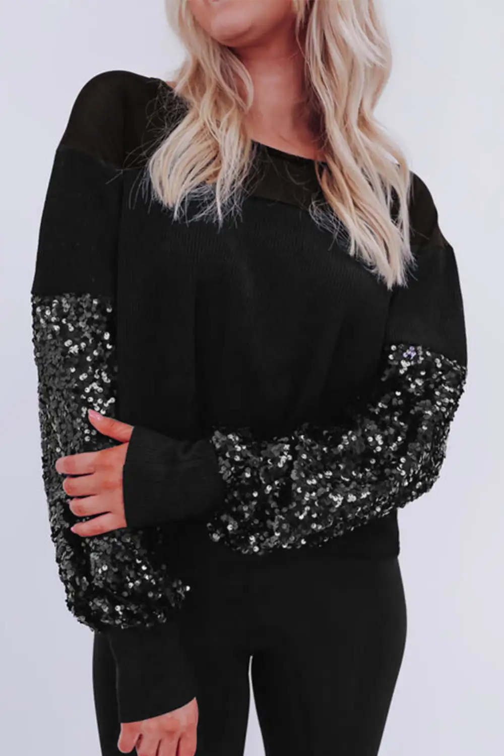 Lantern Sleeve Patchwork Blouse