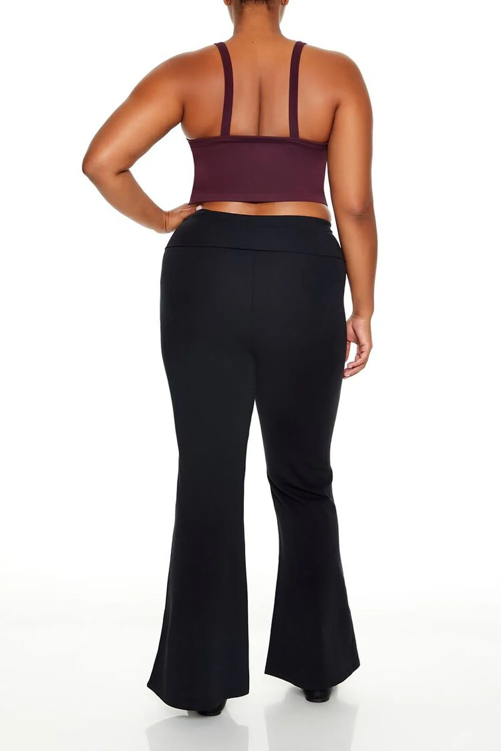 Plus Size Two-Tone Flare Leggings
