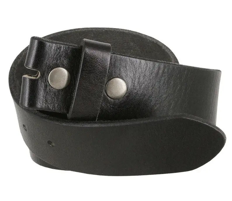 Distressed Leather Snap Belt Strap