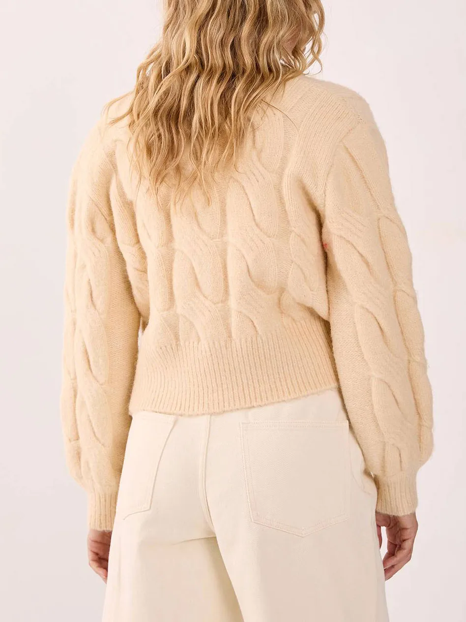 Women's Twisted Knit Short Cardigan