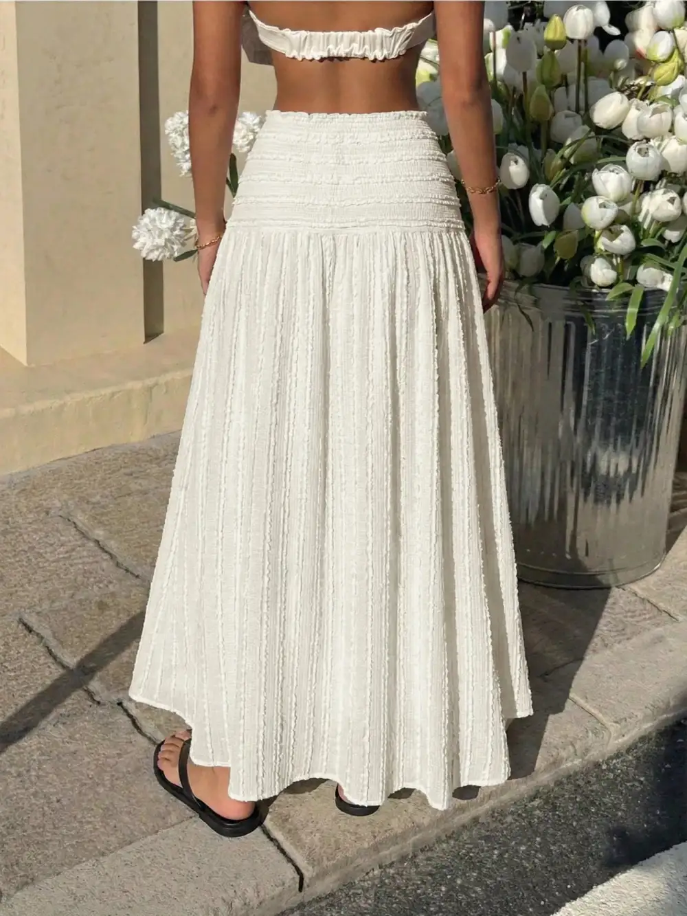 Modern Flared Line Detail Skirt