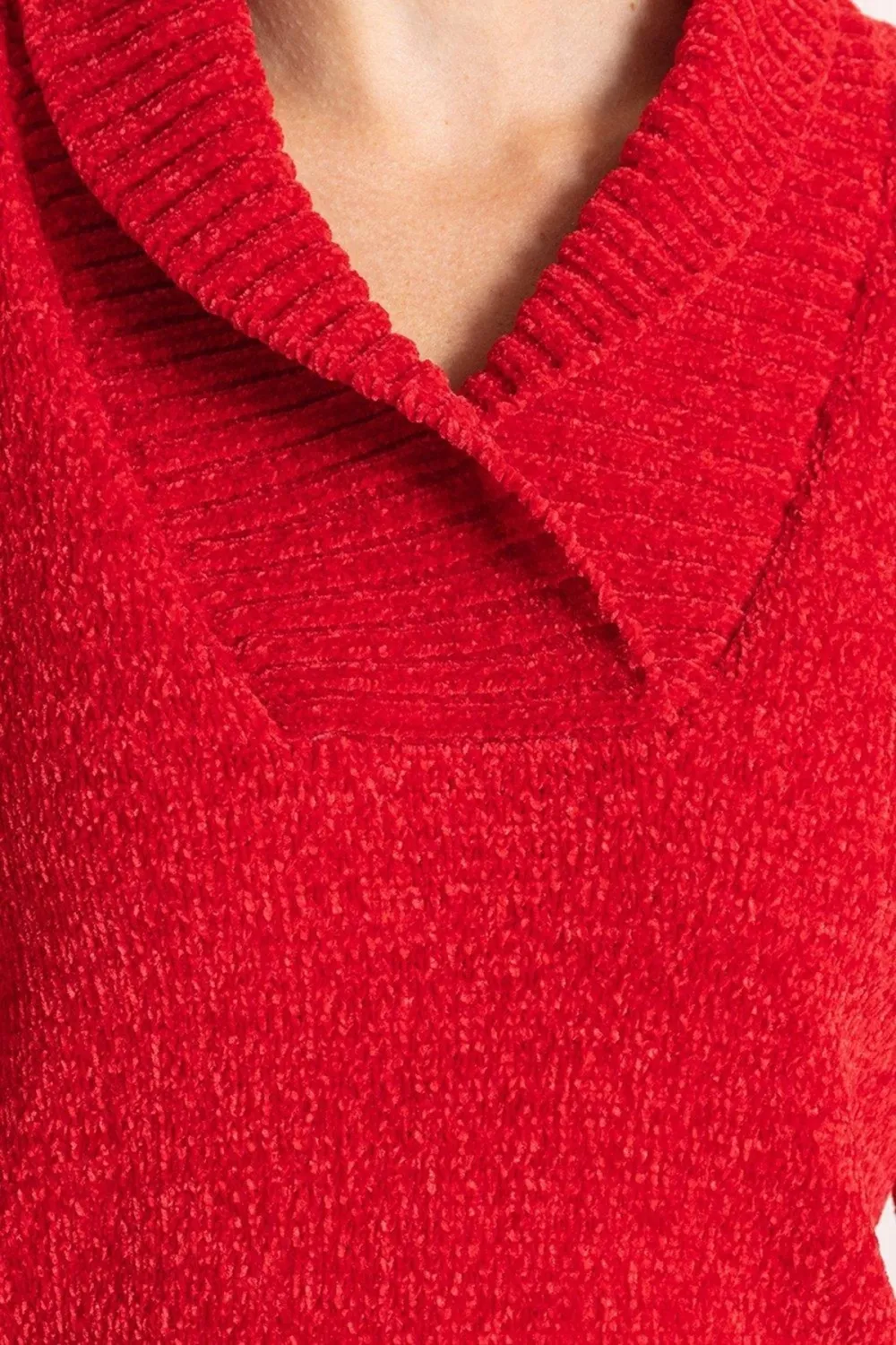 Fleece Knitted Lapel Top