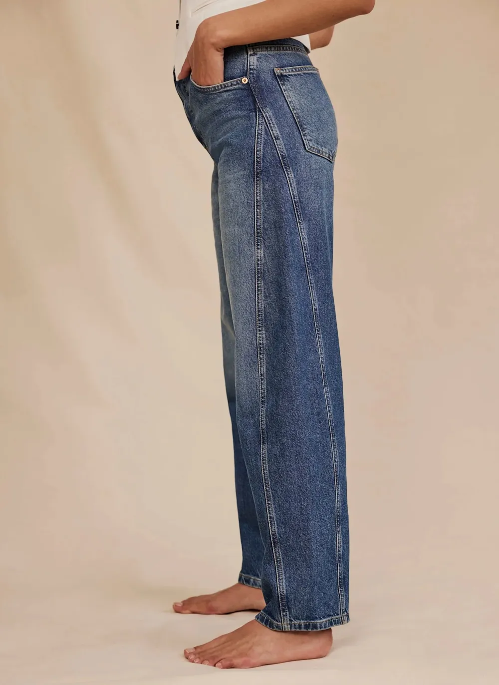Casual Style Wide-Leg Jeans