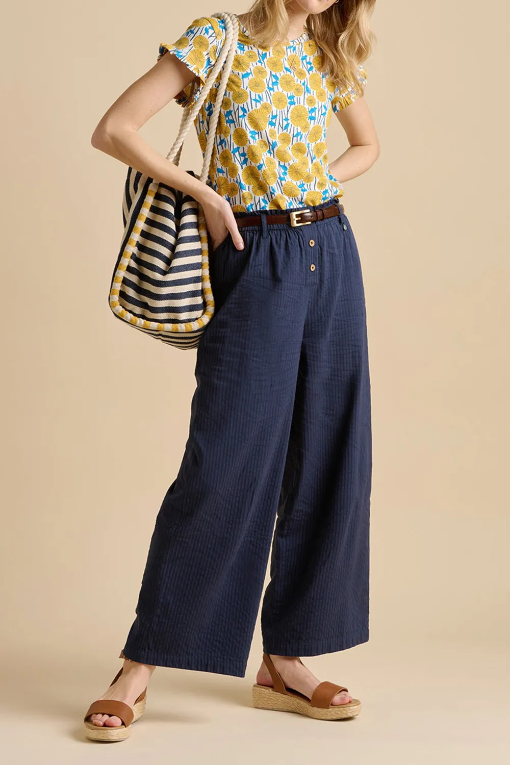 Pure Cotton Colorful Sunshine Floral Ladies Short Sleeves