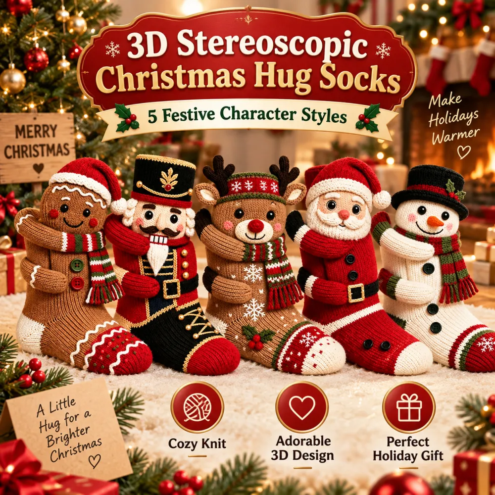 🎄 3D Christmas Hug Socks™ – The Cozy Holiday Gift That Brings Smiles & Warm Hugs
