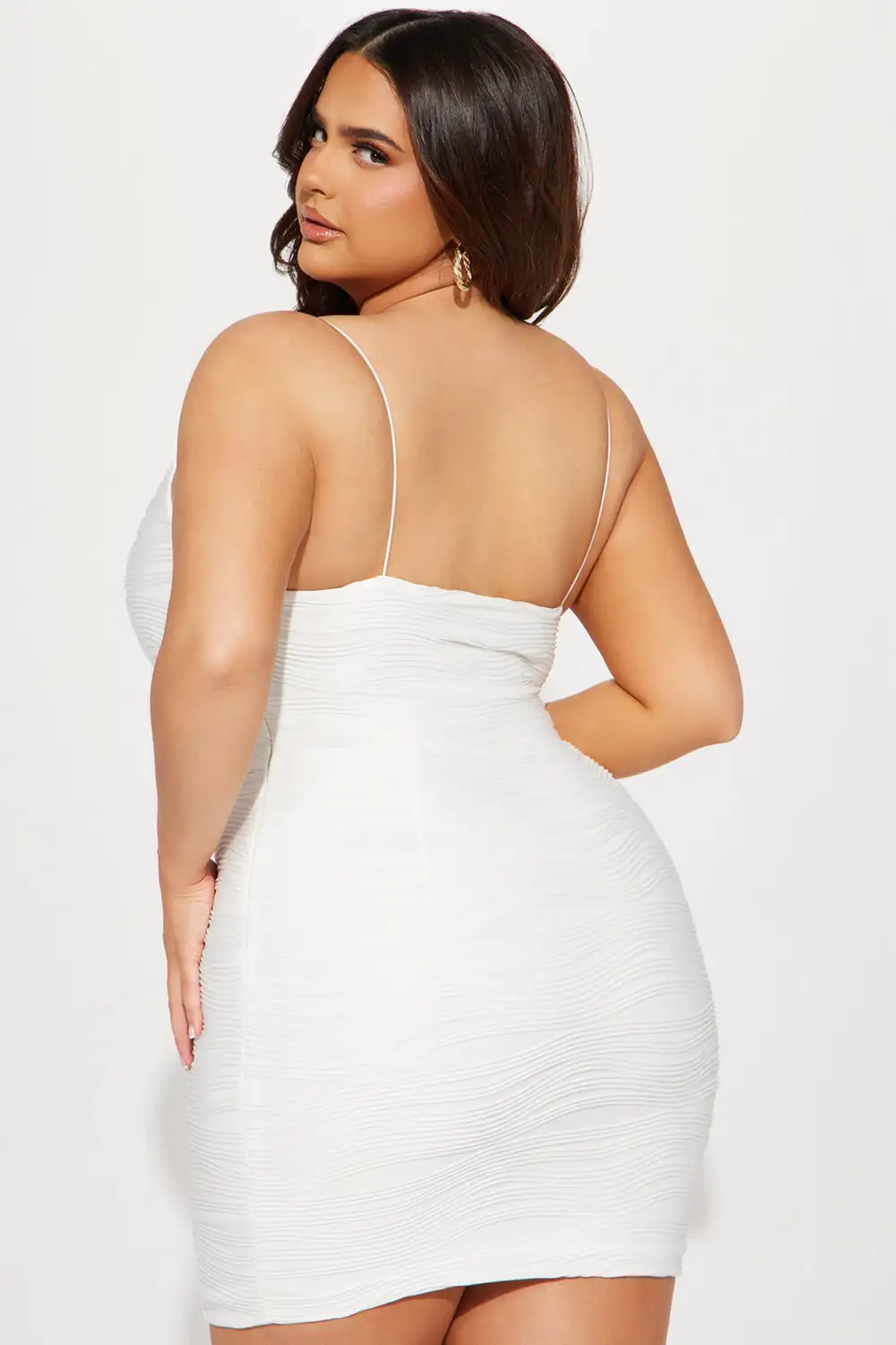 Ria Textured Mini Dress - Ivory