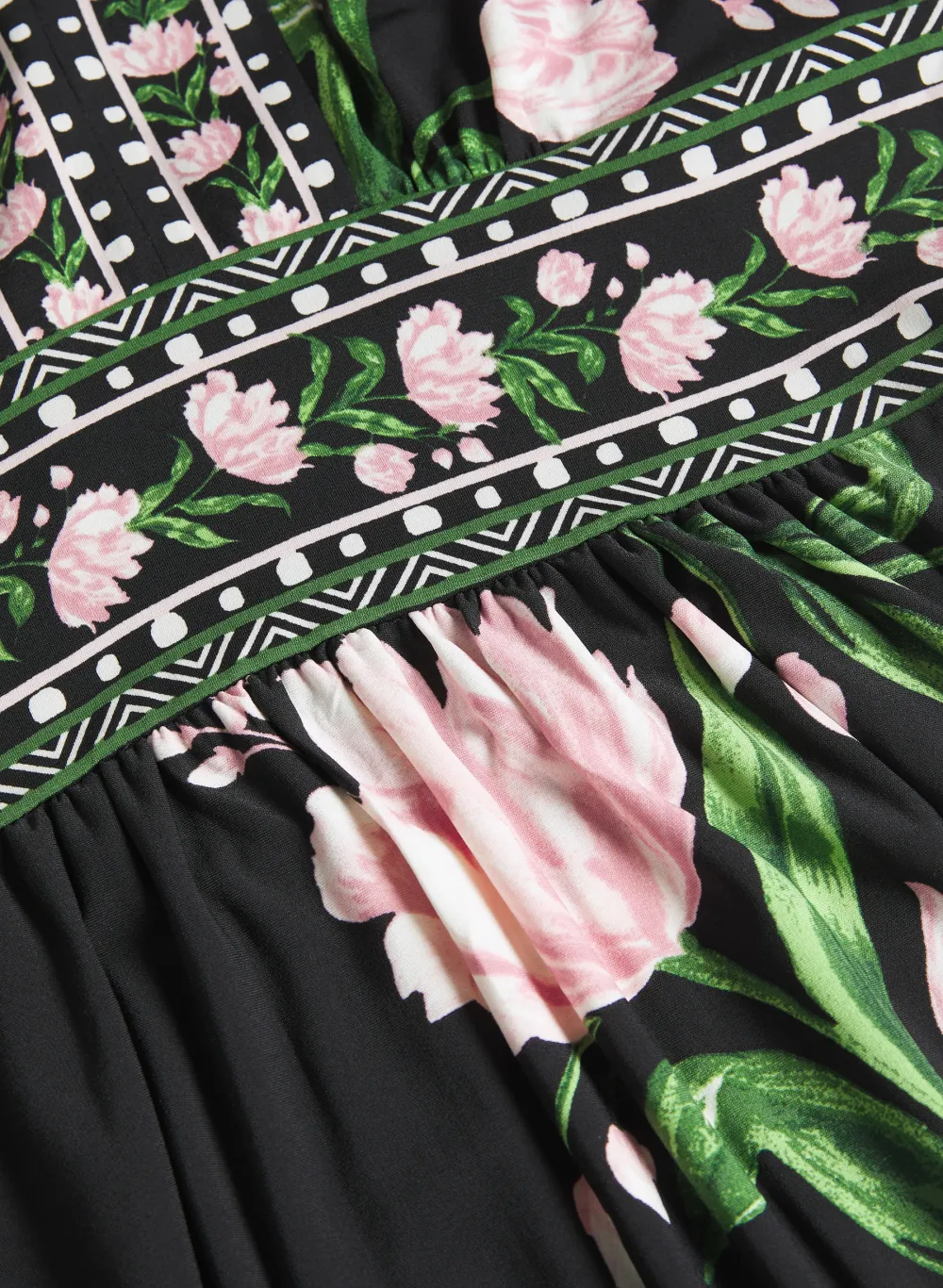 Retro Floral Print Long Dress