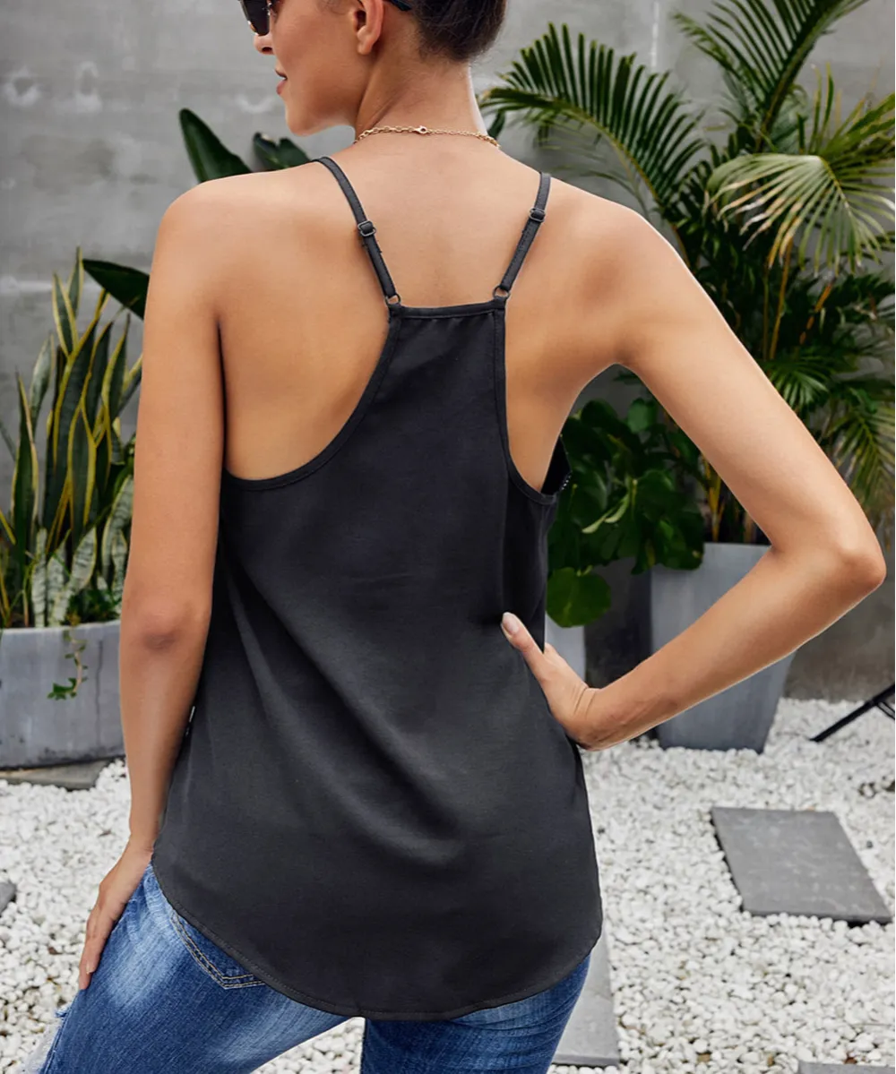 Sleeveless Lace V Neckline Tank Top