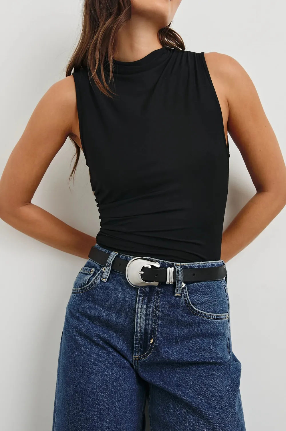 Ruffled Waist-Hugging Women's Blouse