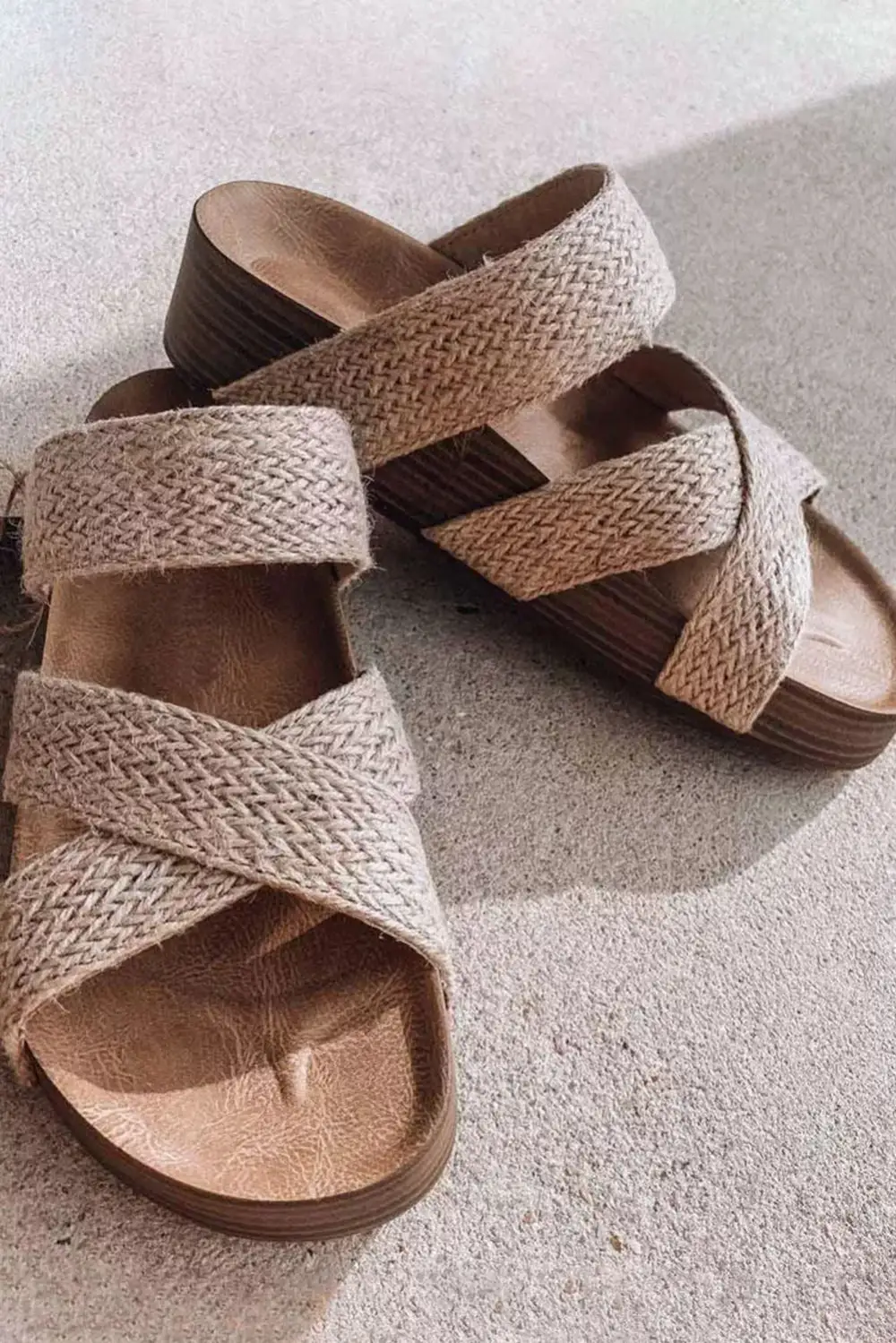 Woven Cross Criss Hollowed Slip On Slippers