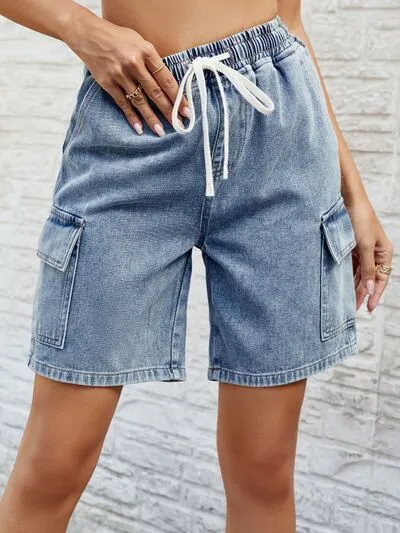 Streetwear Drawstring Pocket Detail Shorts