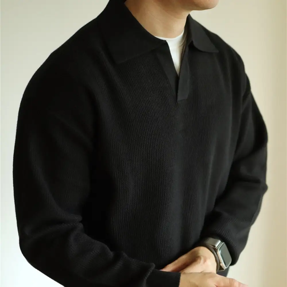 Open Knit Short Sleeve Polo