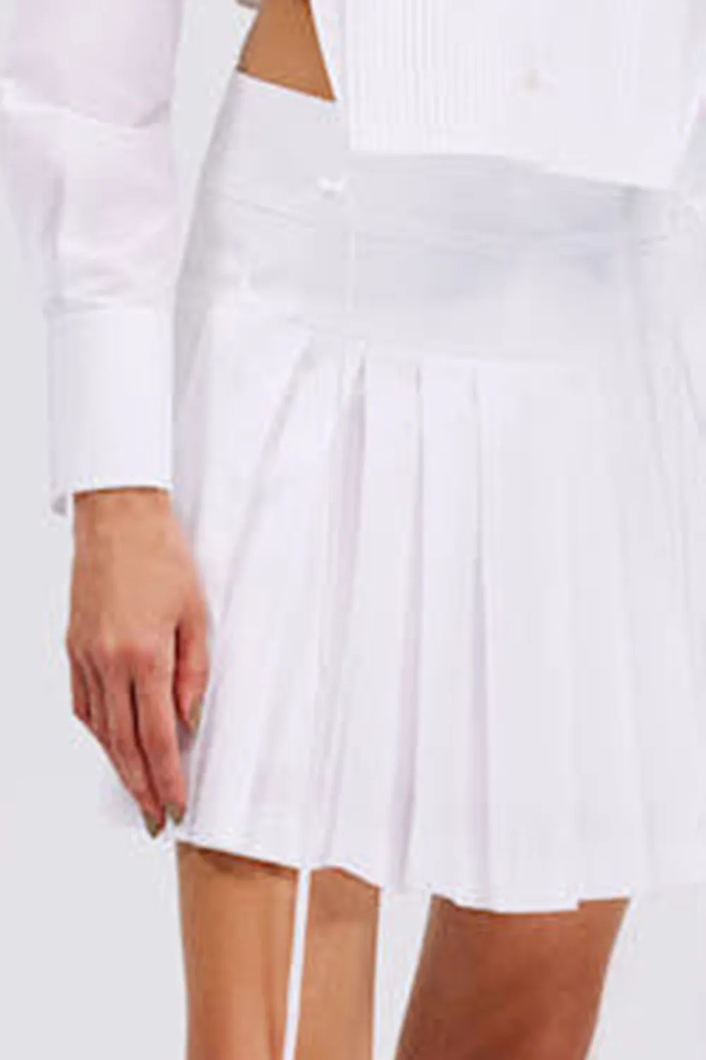 Pleated Skirt-White