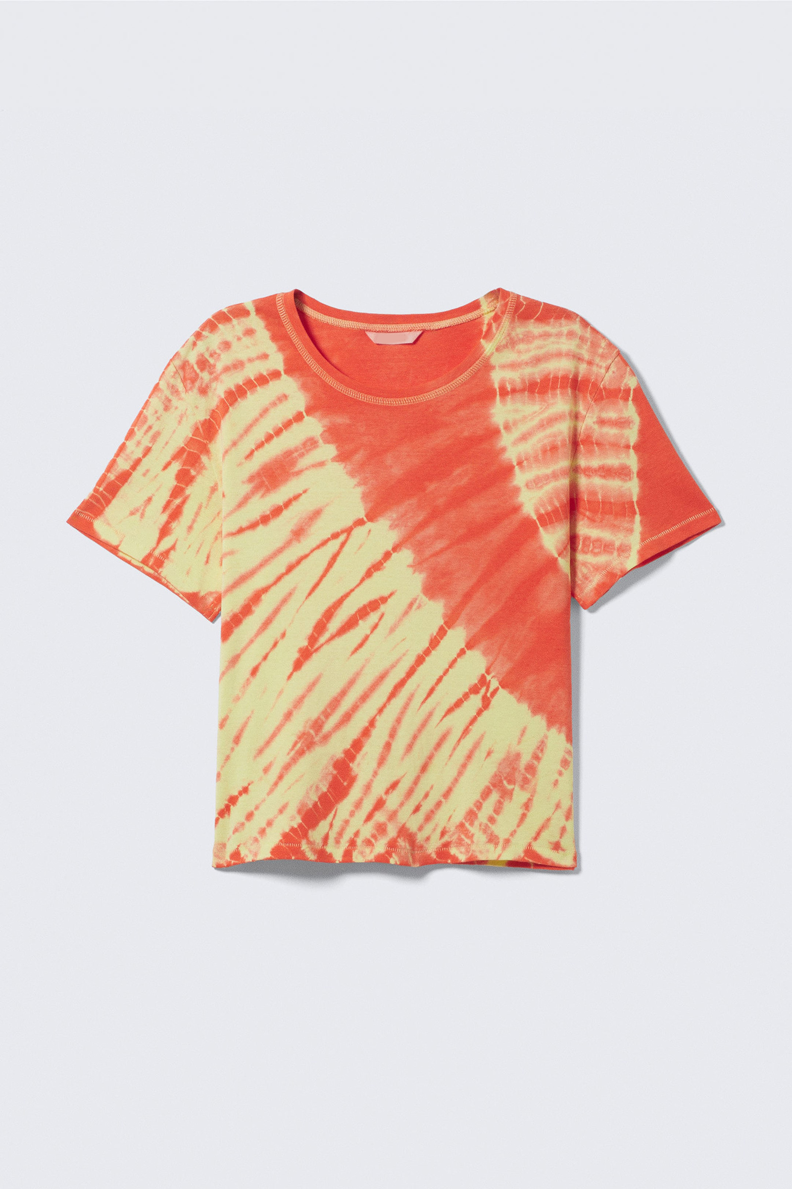Printed Crew Neck Cropped T-Shirt