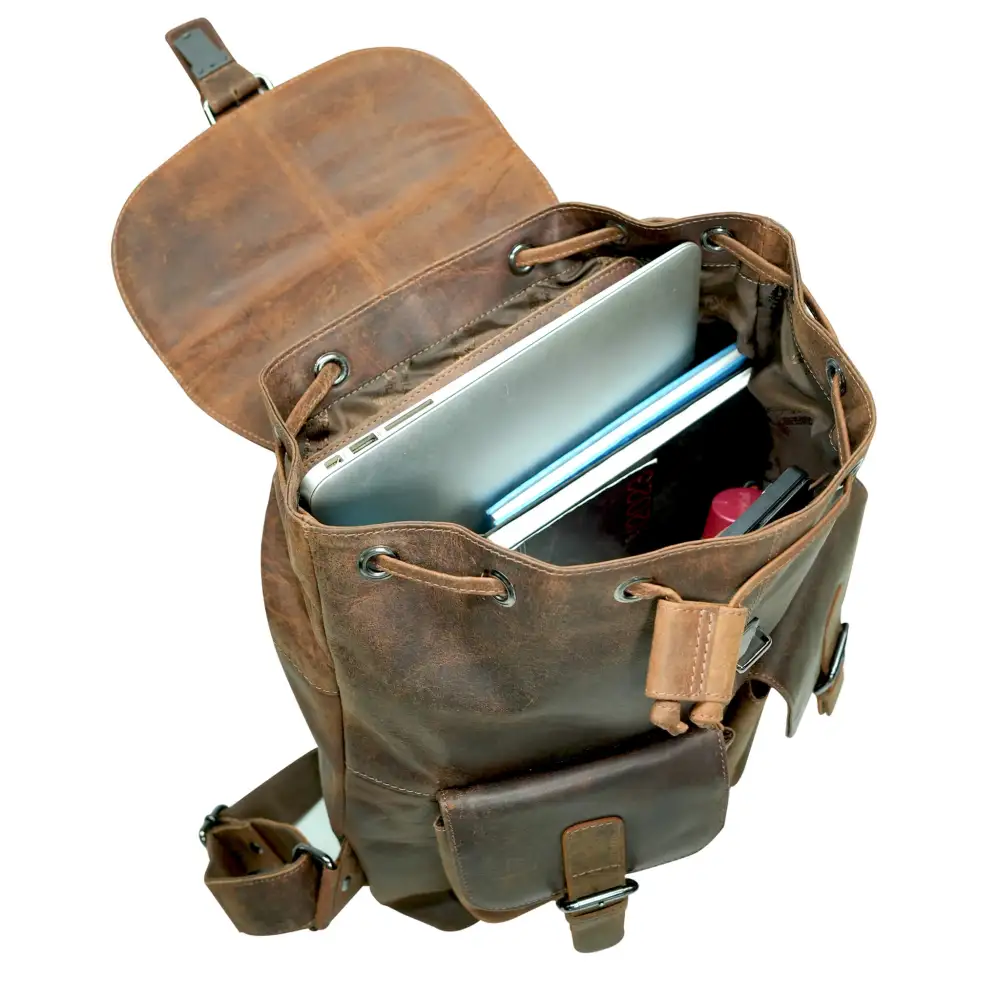 Vintage Leather Travel Backpack