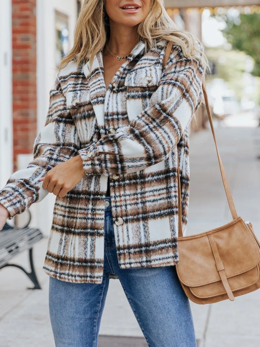 Simple checked coat