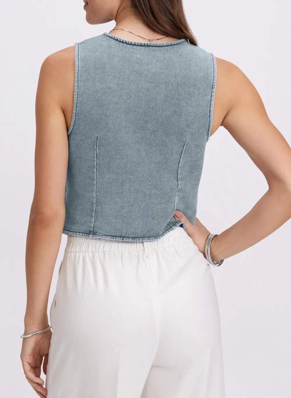 Casual Denim Button Vest