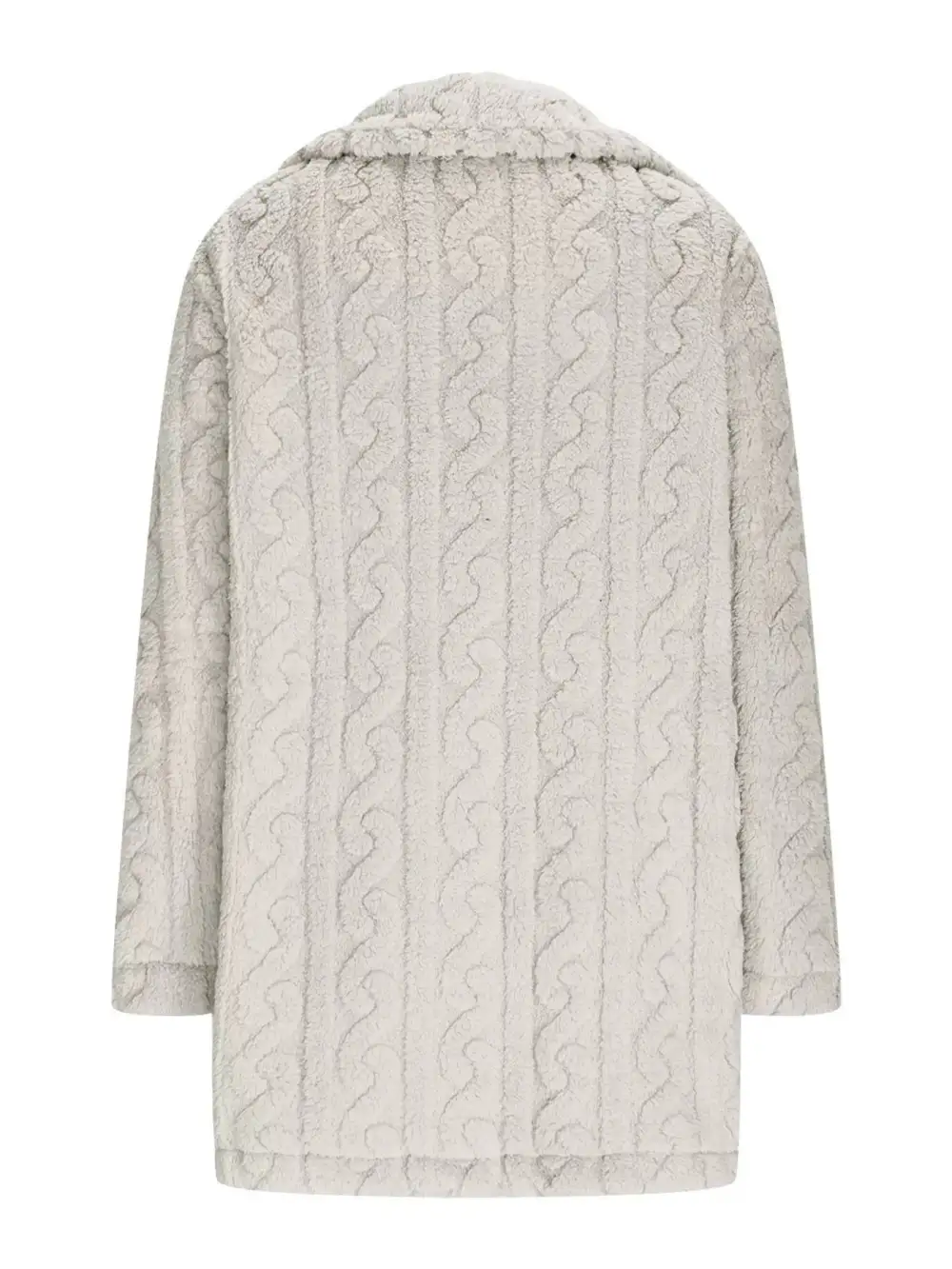Double-breasted Fleece Longline Coat