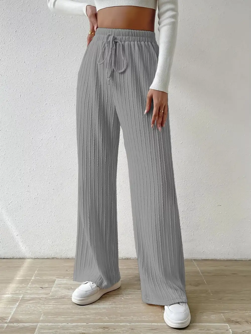 Weekend Drawstring Wide Leg Pants