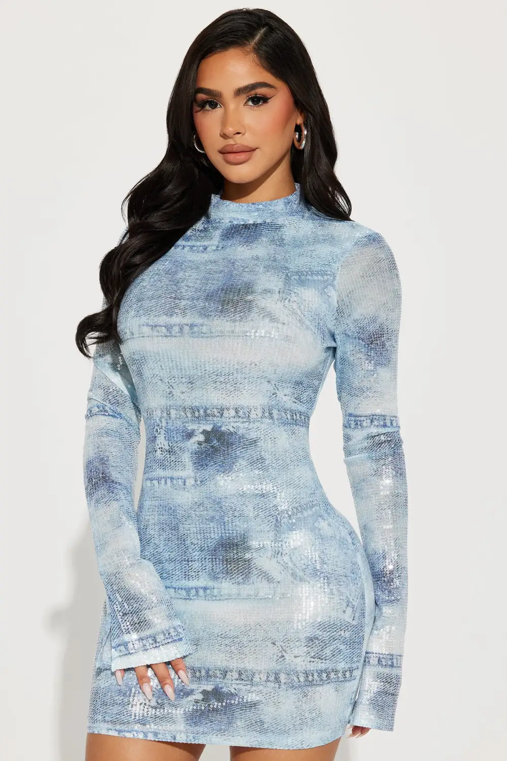 Melissa Sequin Mini Dress - Blue