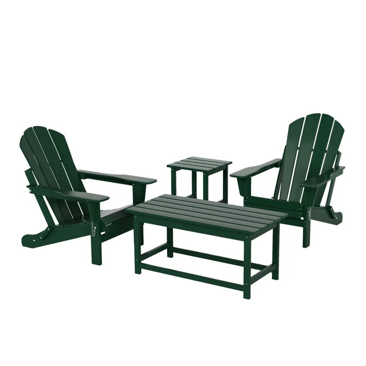 Kirkham Plastic Folding Adirondack Chair with Table