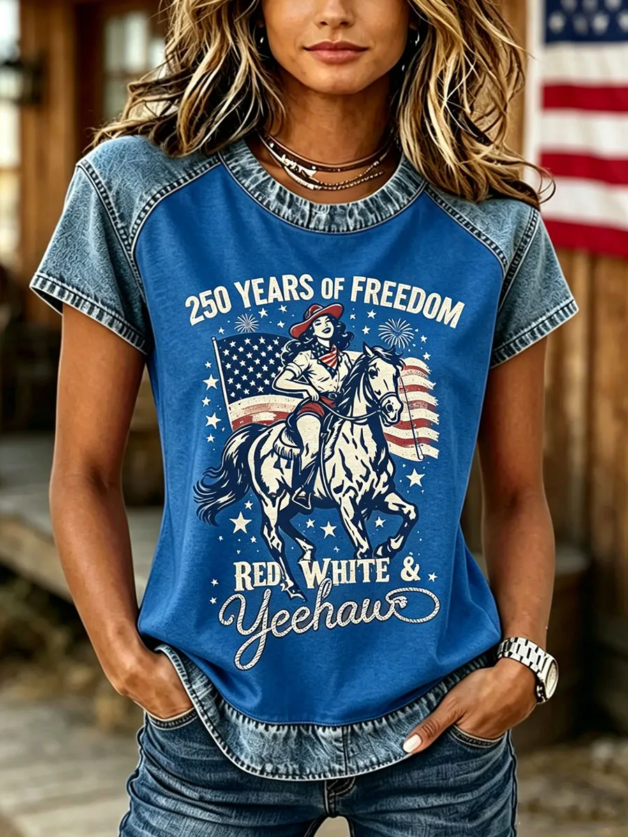 Women's American 250-Year Western Style T-Shirt
