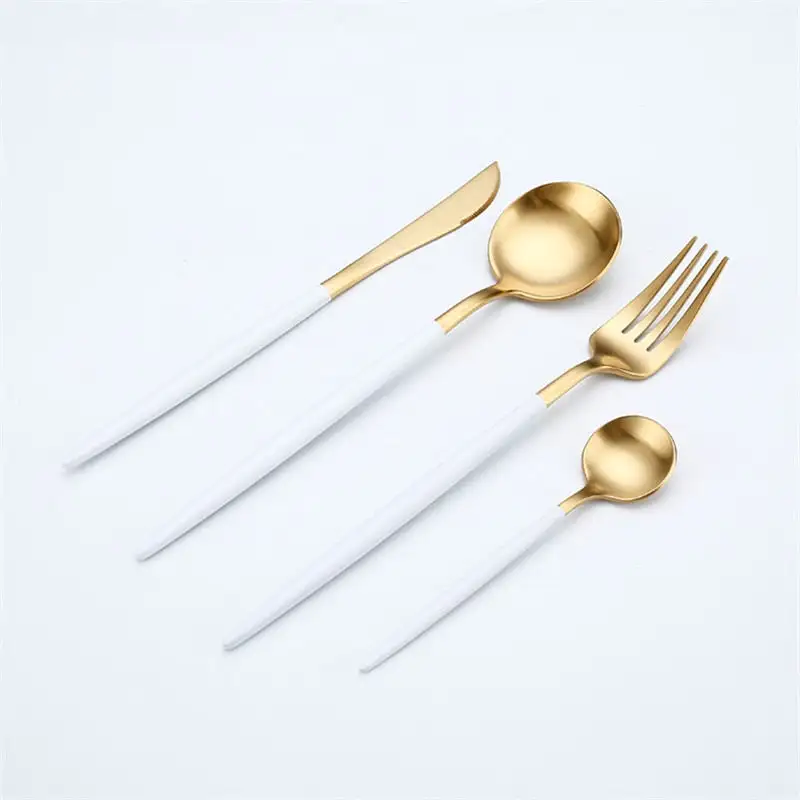 (Store Closing Sale) Rose Gold Tableware Set Stainless Steel Cutlery Set Western Food Tableware Luxury Fork Teaspoon Knife Cutlery Set fork spoon