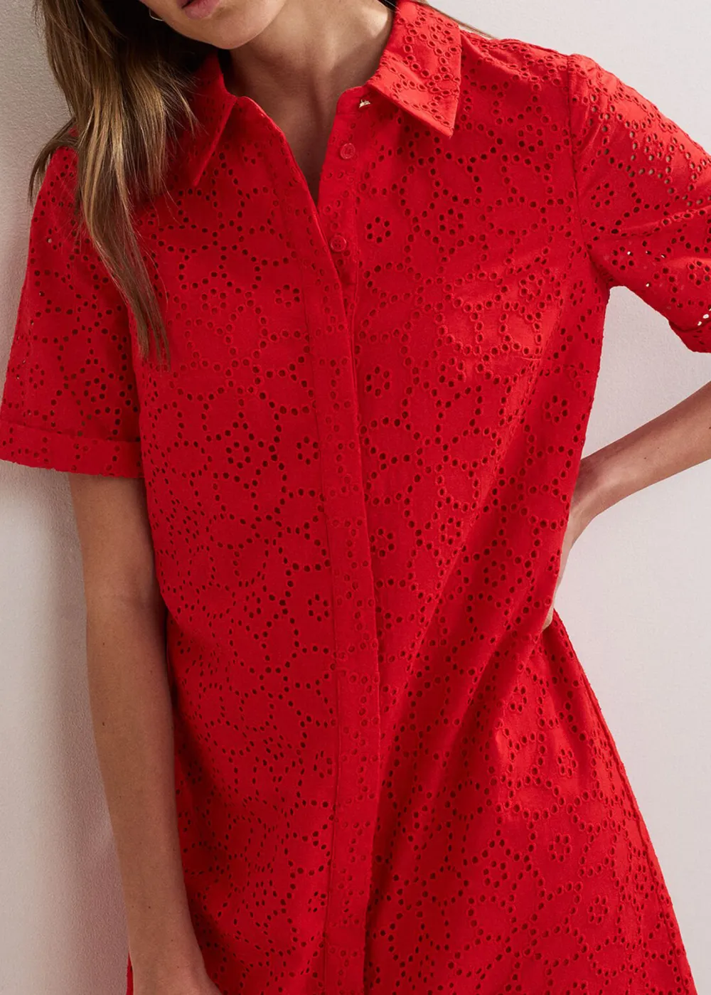 Cotton Warm Floral Embroidery Ladies Dress