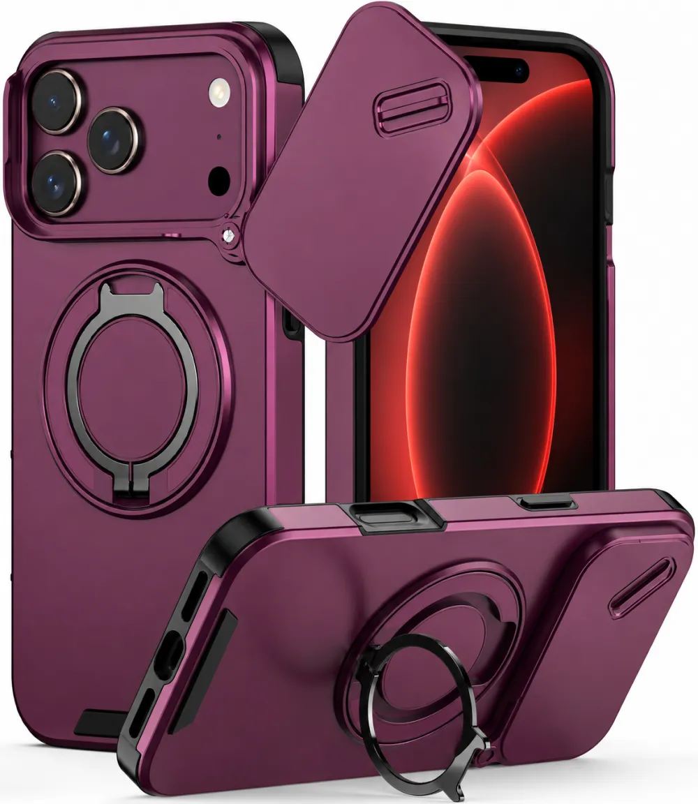 For iPhone 18 Pro Max LINK Phone Case Apple 15 Pro Sliding Window Stand Shockproof Protective Cover