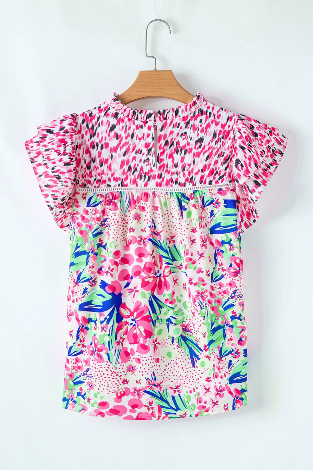 Everyday Floral Ruffled Cap Sleeve Blouse