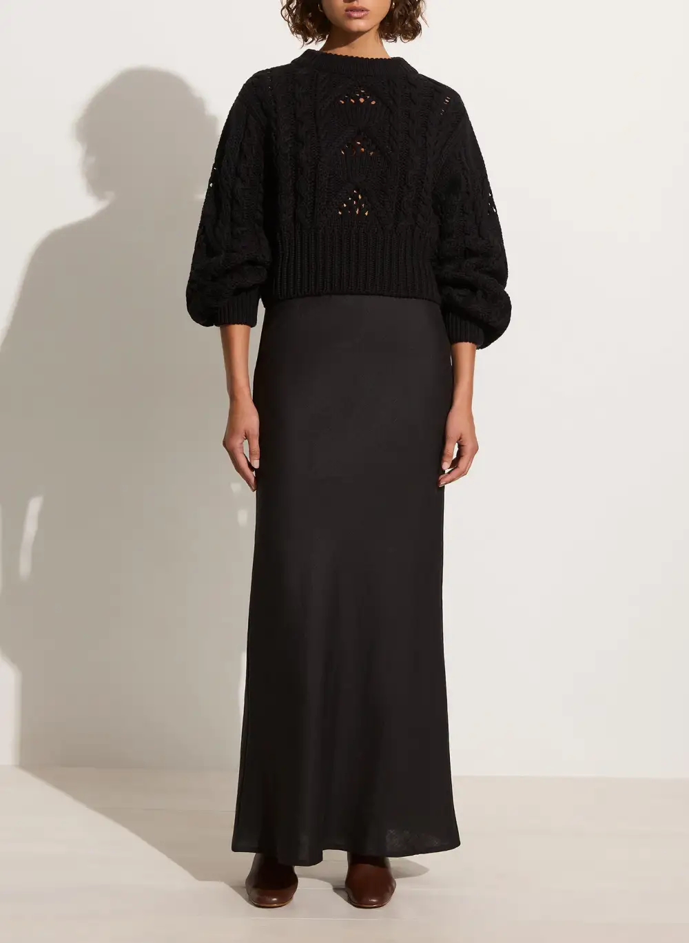 Black Crochet Detail Knit Jumper