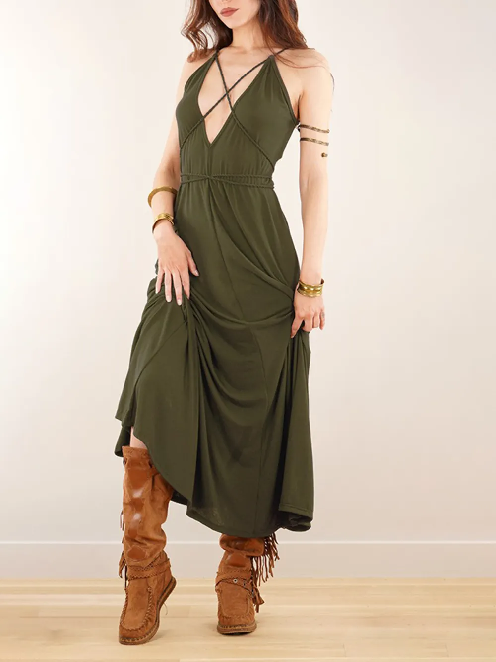 Loose And Reversible Strappy Long Dress