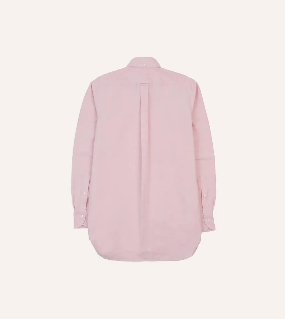 Button Front Bright Pink Cotton Oxford Cloth Button-Down Shirt