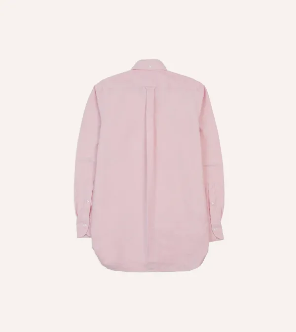 Button Front Bright Pink Cotton Oxford Cloth Button-Down Shirt