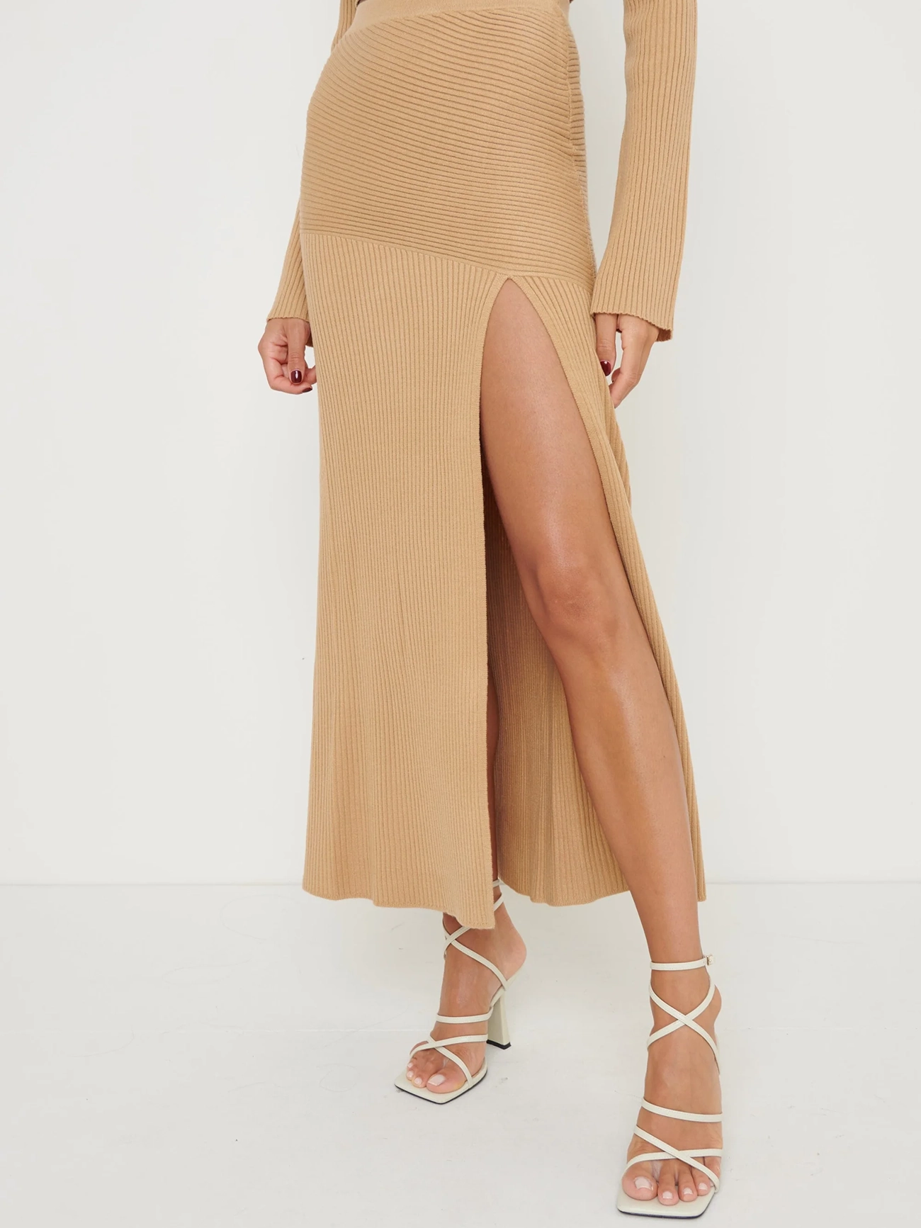 Asymmetric Knit Skirt