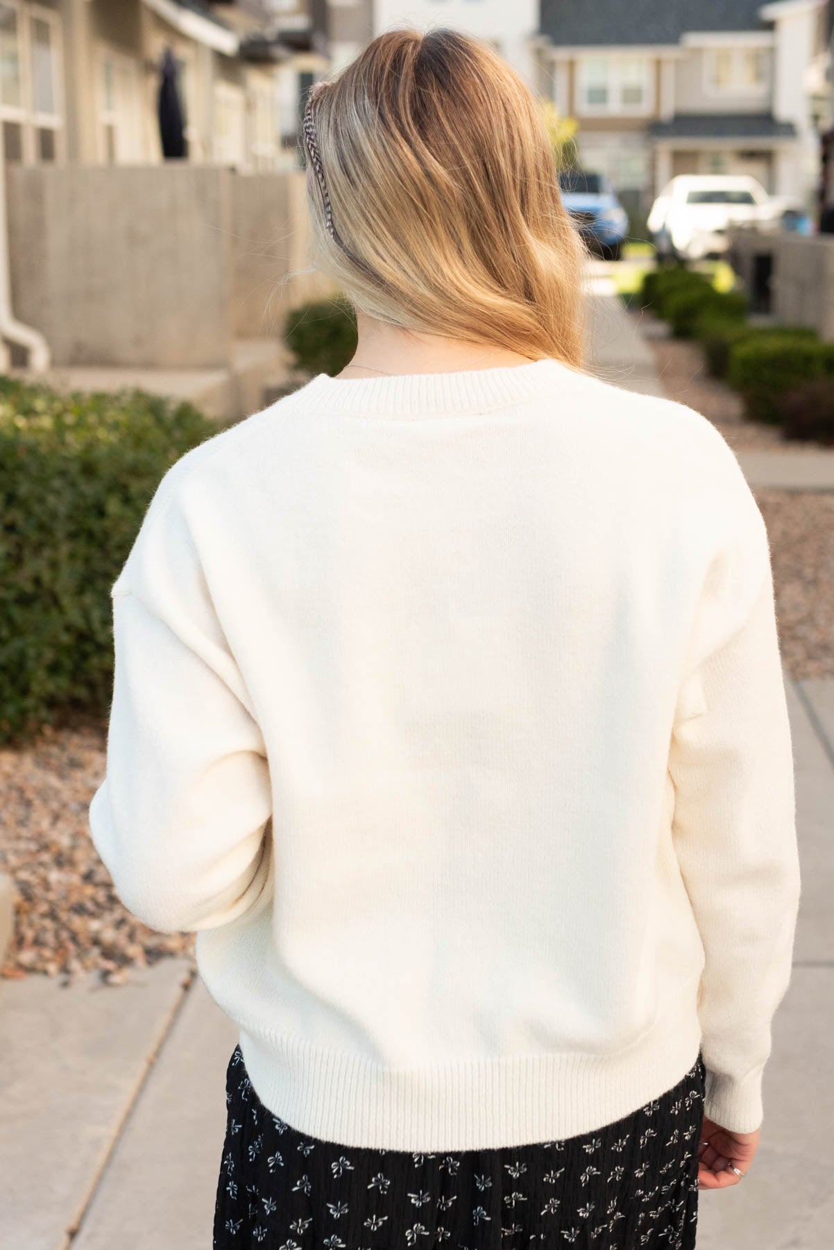 Martha Cream Floral Sweater