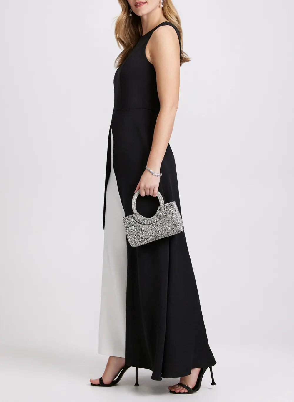 Black And White Loose-Fit Jumpsuit