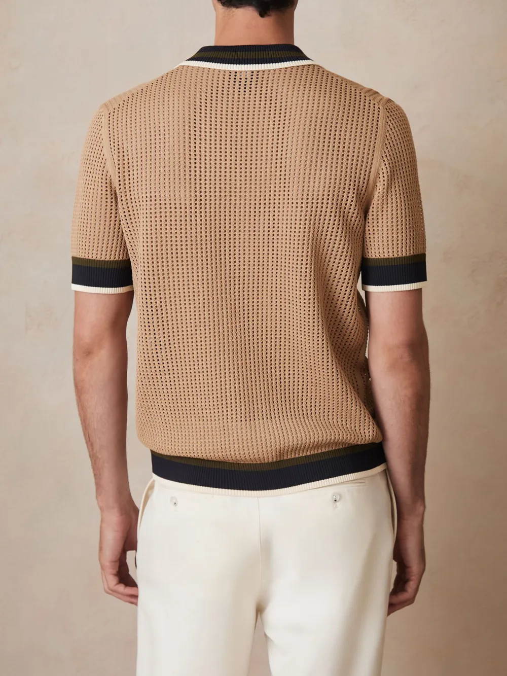 Vacation Breathable Crochet Fabric Men's Shirt